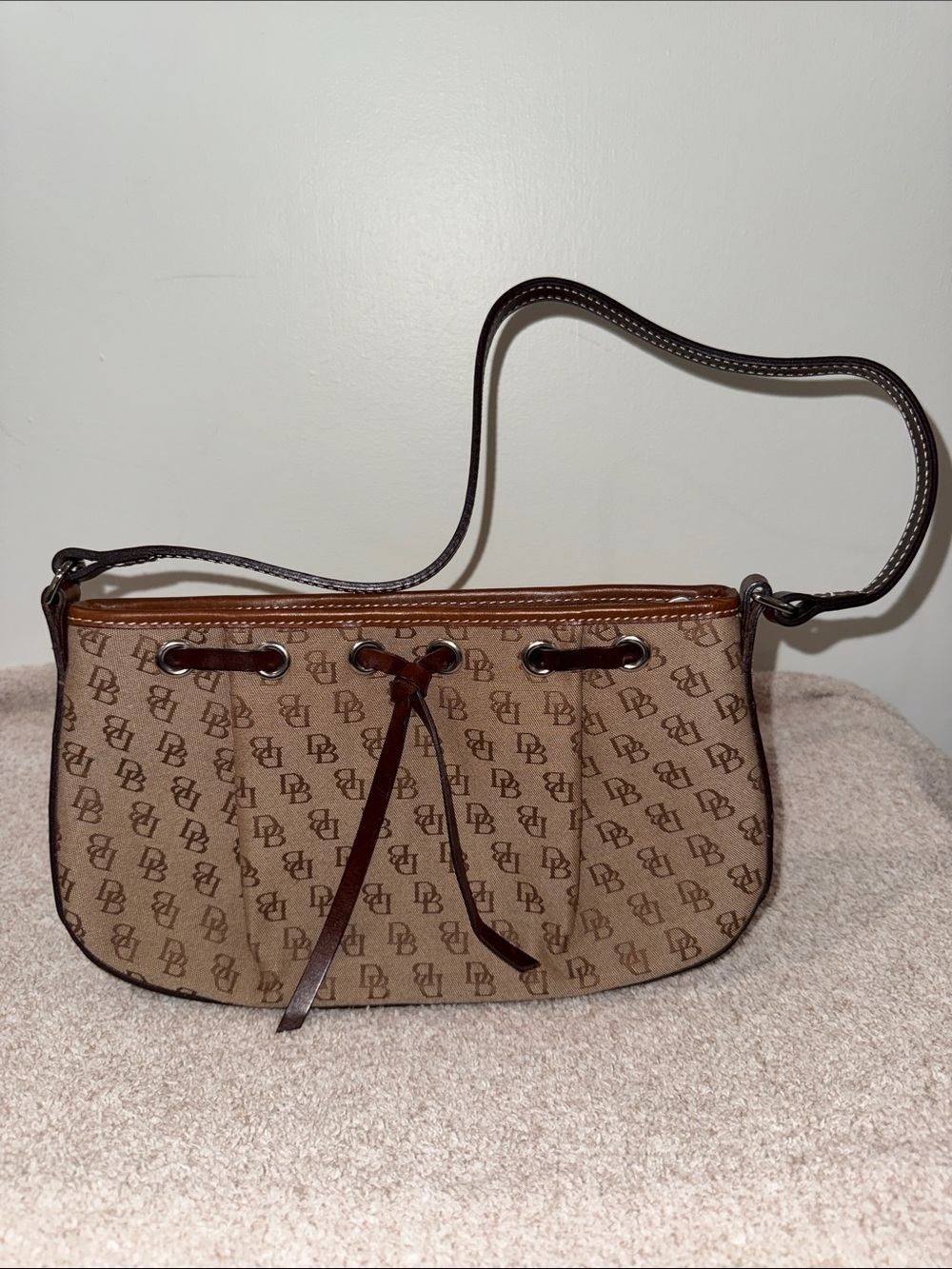 Dooney & Burke Brown Monogram Shoulder Bag
